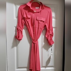 Calvin Klein Pink Long Sleeve Dress